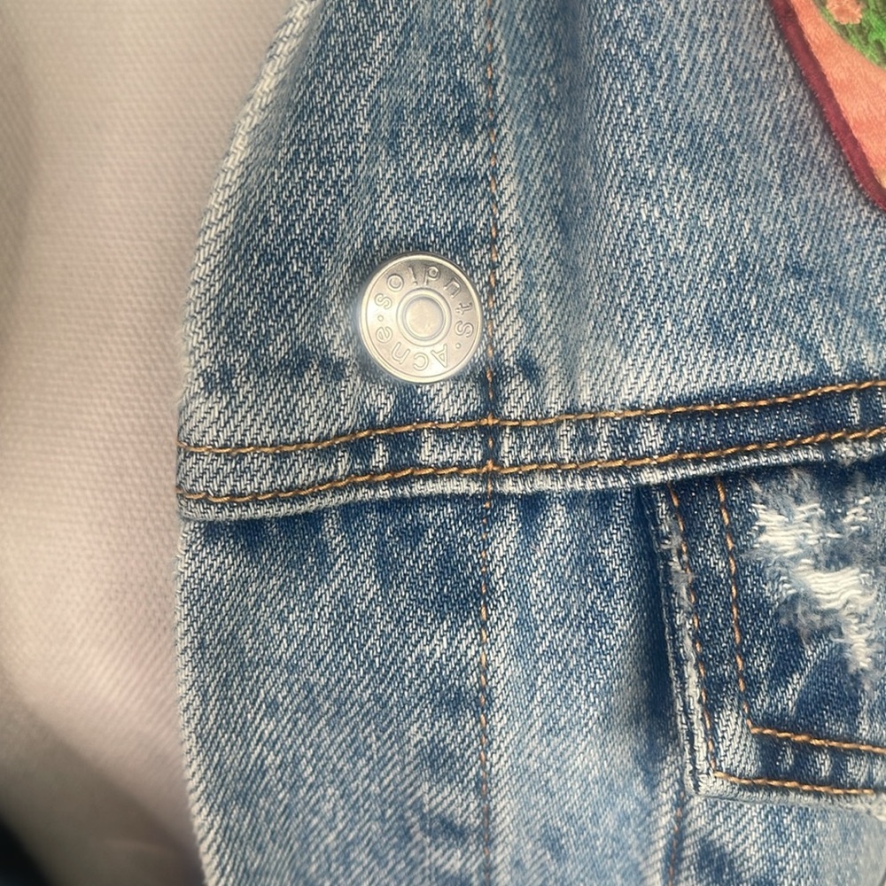 Acne Studios Vase Graphic Appliqué Denim Jacket Grant Levy-Lucero Art-to-Wear OS - Picture 6 of 16